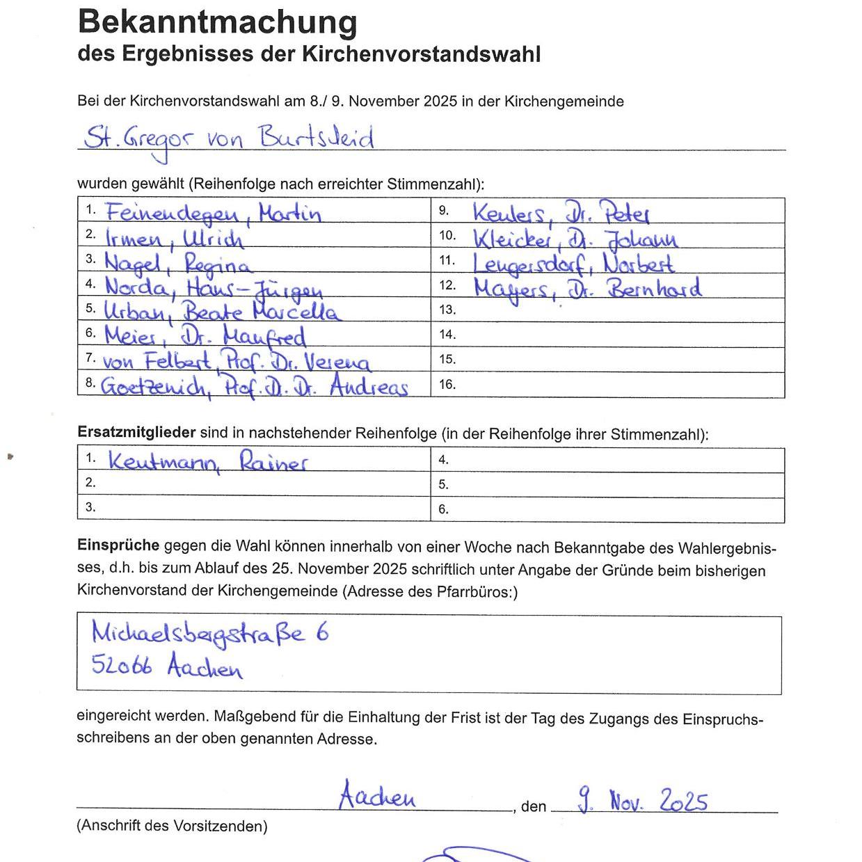 2025_11_09 Bekanntmachung Ergebnis KV Wahl