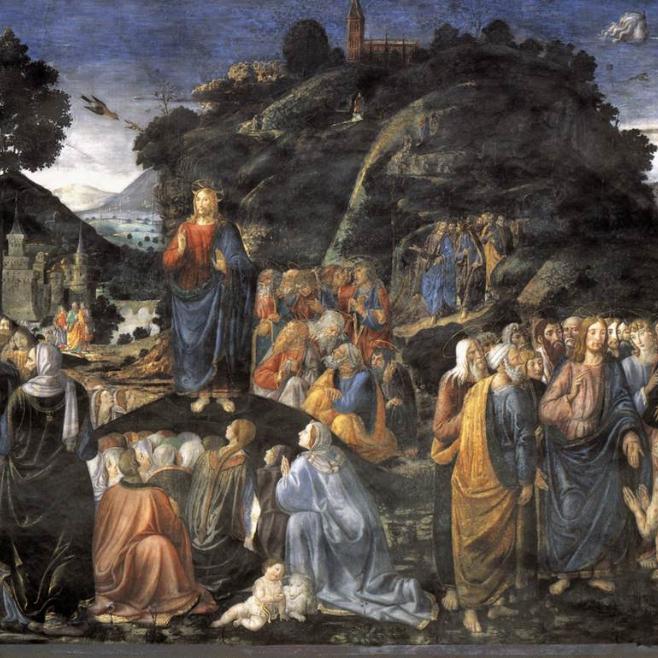 Cosimo Rosselli: Sermone della Montagna (Fresco, Cappella Sistina, Rom, ca. 1481/82)