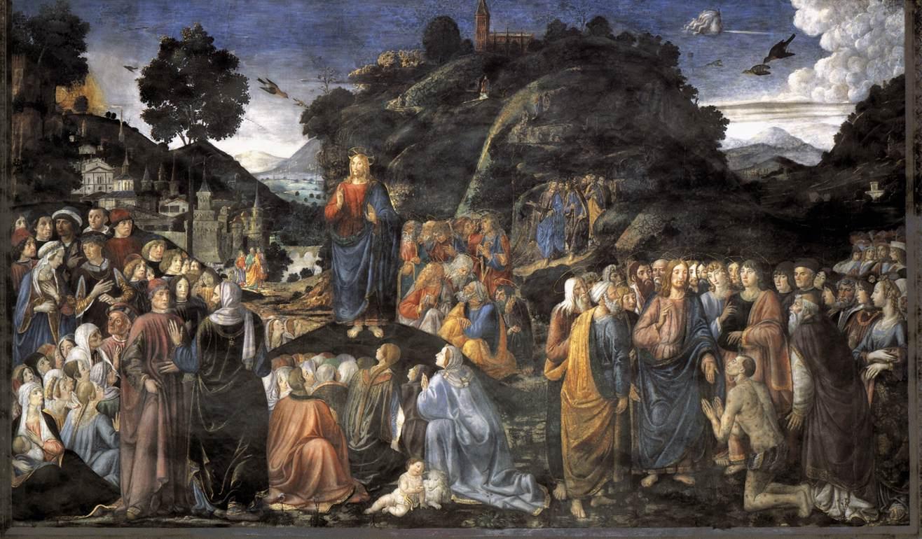Cosimo Rosselli: Sermone della Montagna (Fresco, Cappella Sistina, Rom, ca. 1481/82)