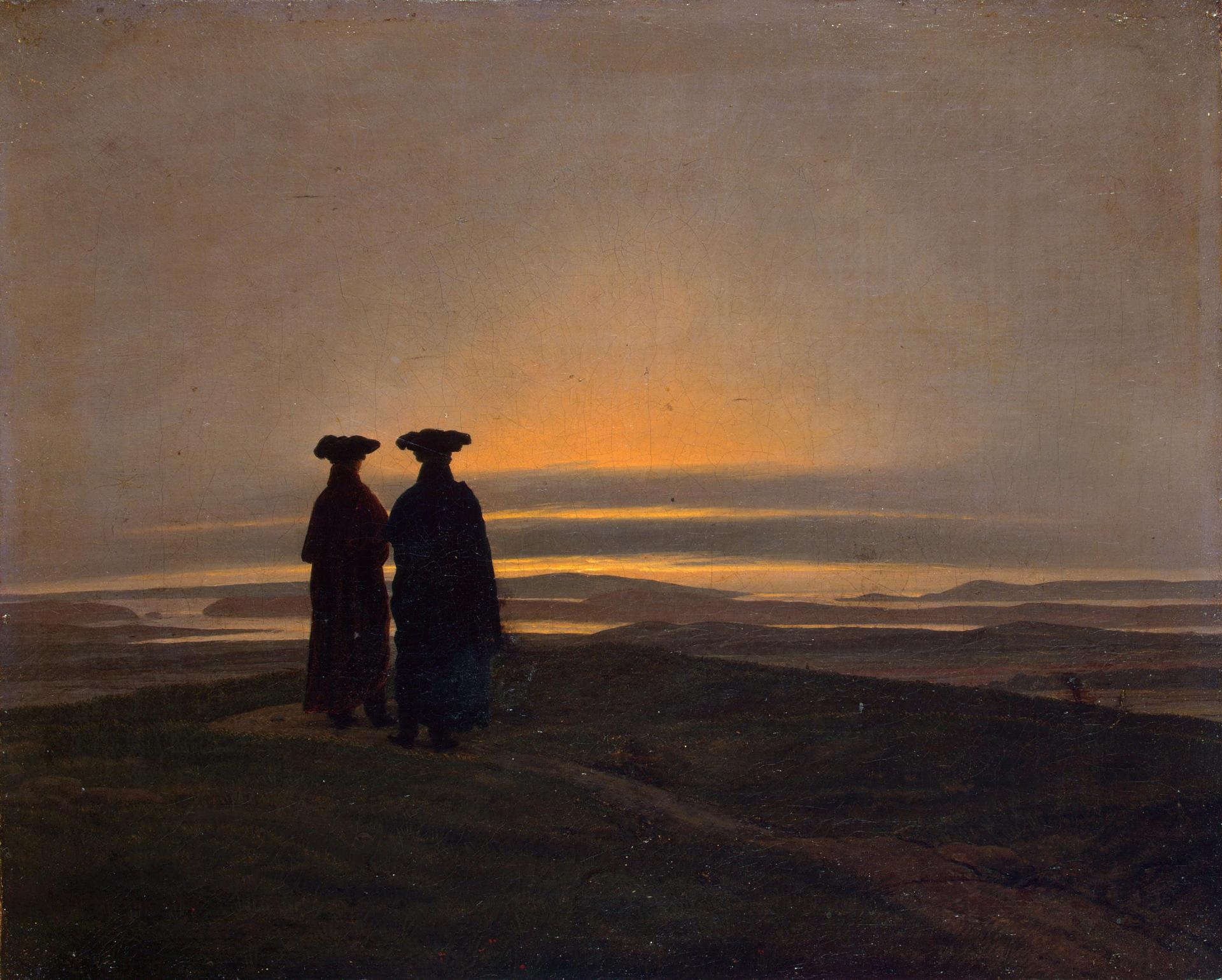 Caspar David Friedrich: Sonnenuntergang (ca. 1830-1835) (c) Wikimedia (gemeinfrei)