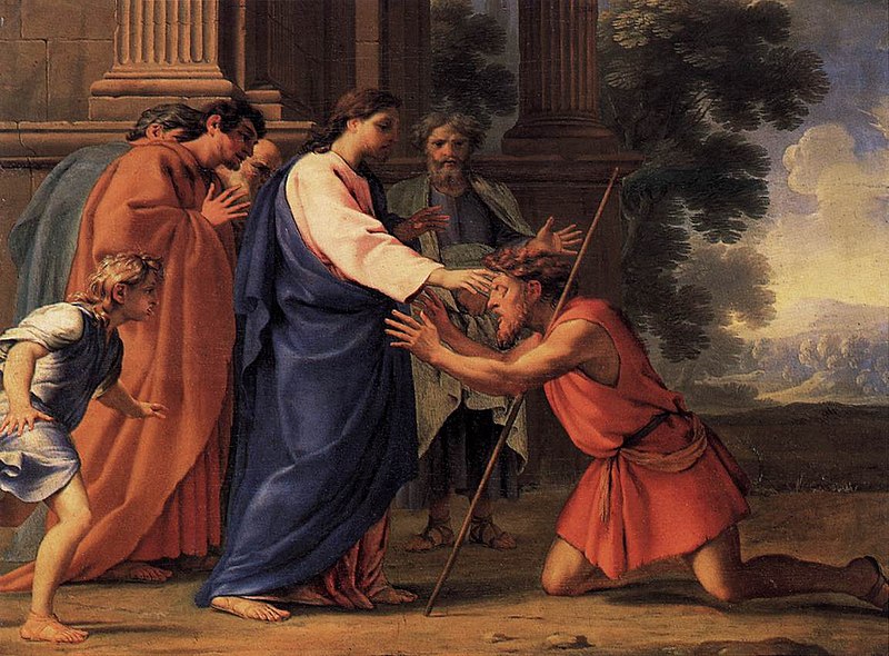 Eustache LeSueur: Jesus heilt den Blinden (c) gemeinfrei auf wikimedia.com