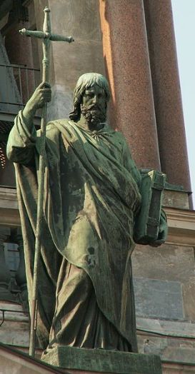 Statue des Apostels Philippus auf der Isaakskathedrale, Sankt Petersburg (c) Public Domain (Wikipedia)