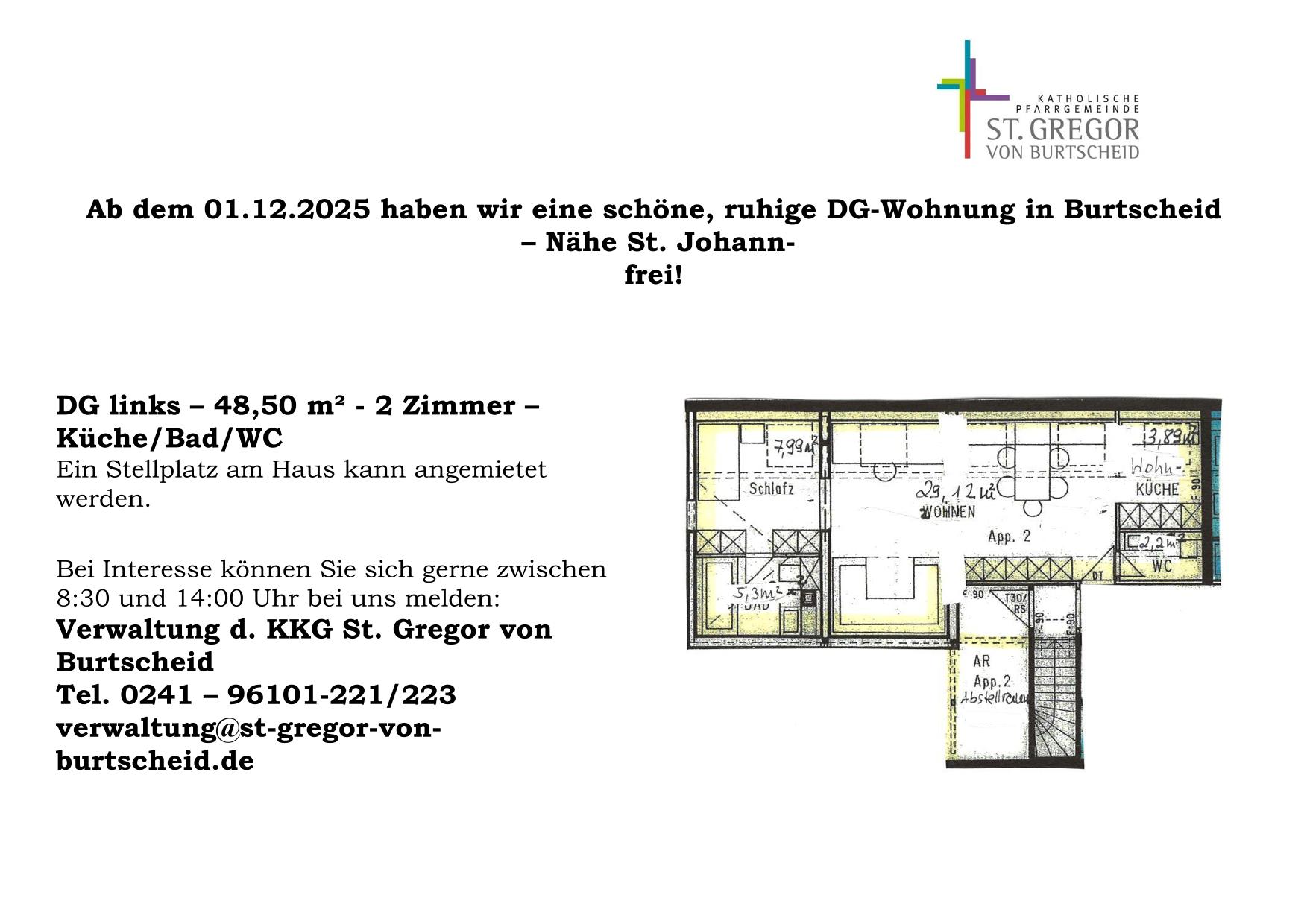 Anzeige Aushang Wohnung (c) Pfarre/Verwaltung