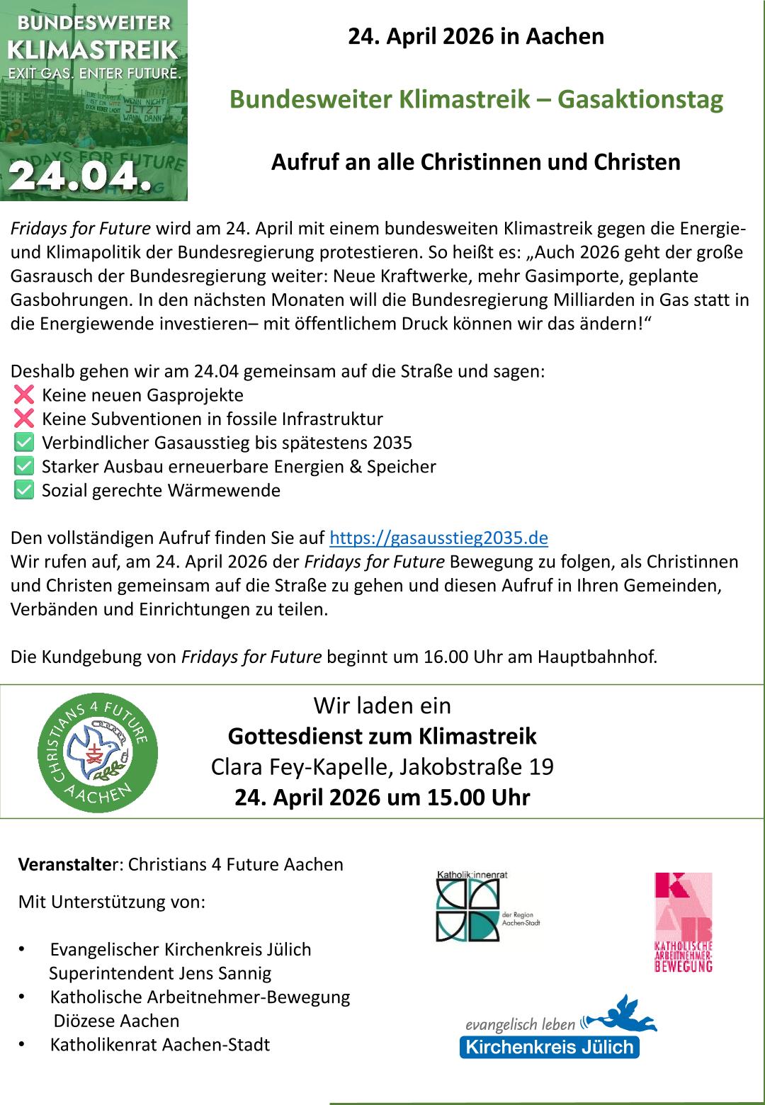 Flyer 15.4.26-1 (c) Dr. Johann Kleicker / Katholik*innenrat der Region Aachen Stadt