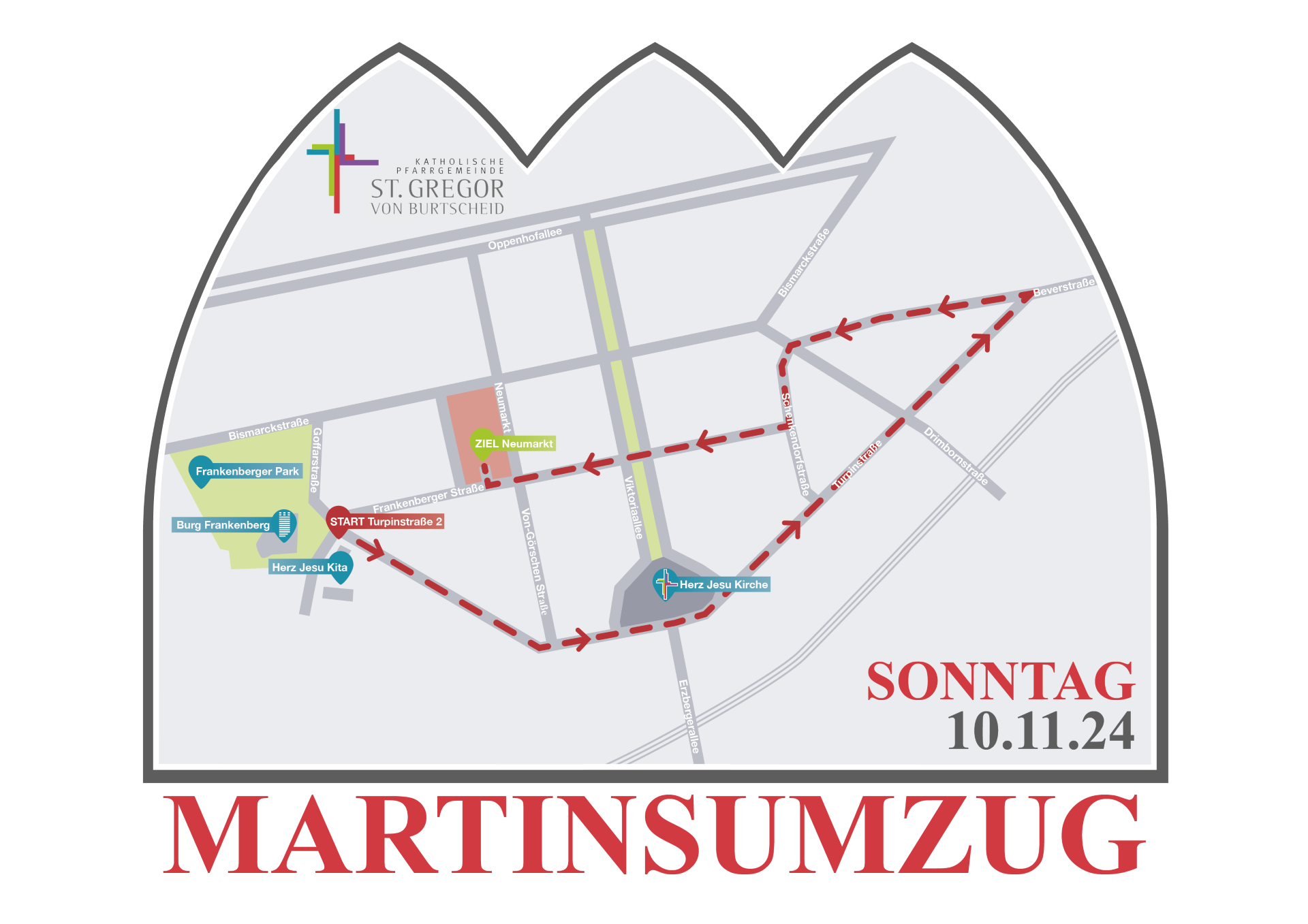 Martinsumzug Wegbeschreibung (c) Martinsteam