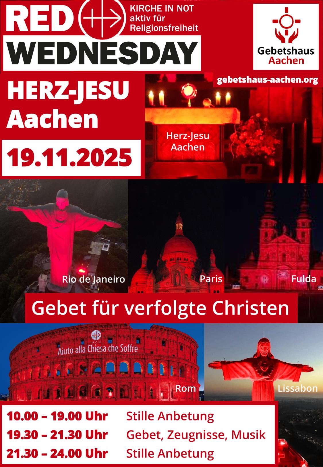 Plakat-RedWednesday_GH_Aachen_251119 (c) Gebetshaus Aachen