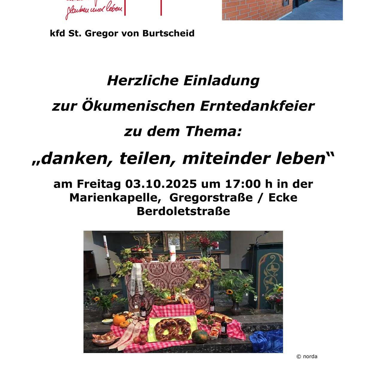 kfd 2025 ökum. Erntedank 08.09.2025 Plakat