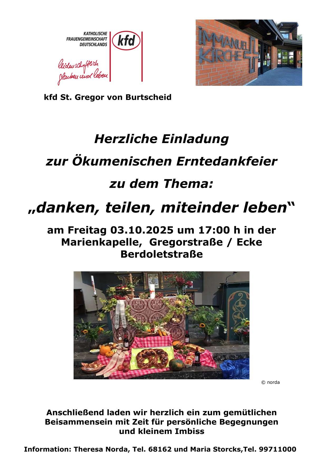kfd 2025 ökum. Erntedank 08.09.2025 Plakat