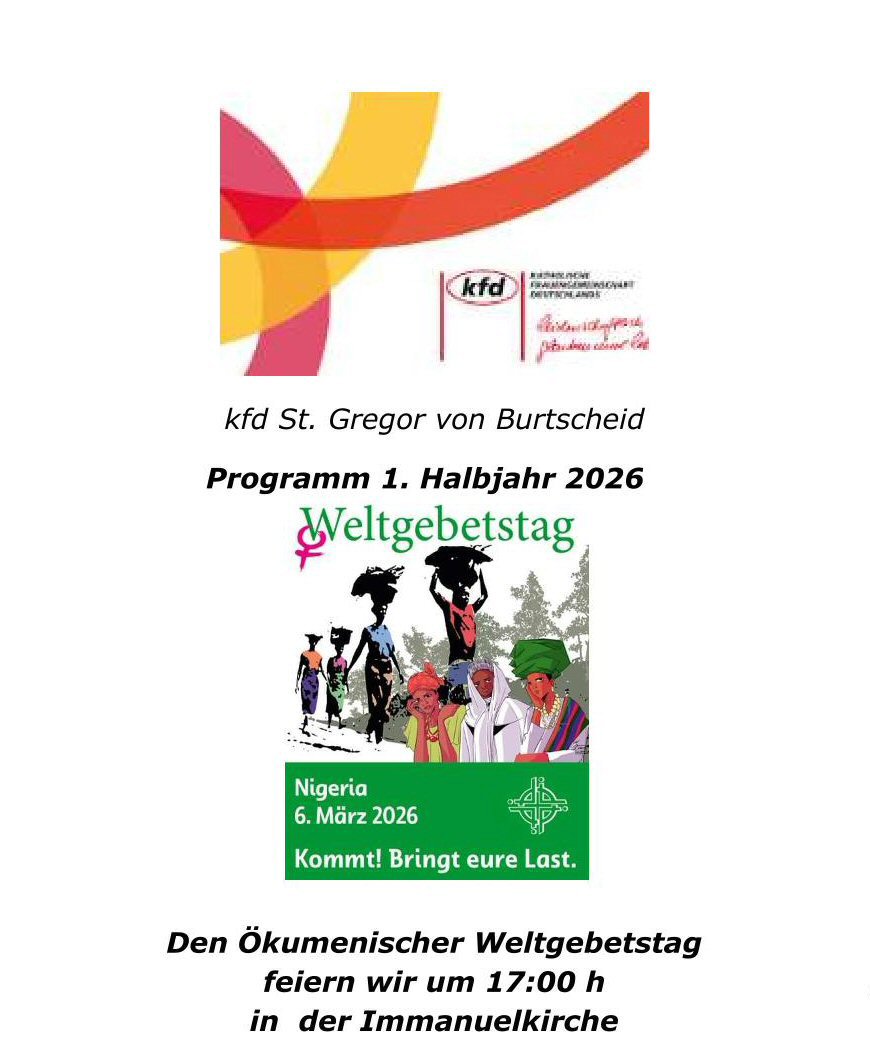 kfd 2026 Flyer (c) kfd St. Gregor von Burtscheid
